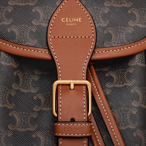 CELINE MEDIUM BACKPACK FOLCO in Triomphe Canvas and calfskin