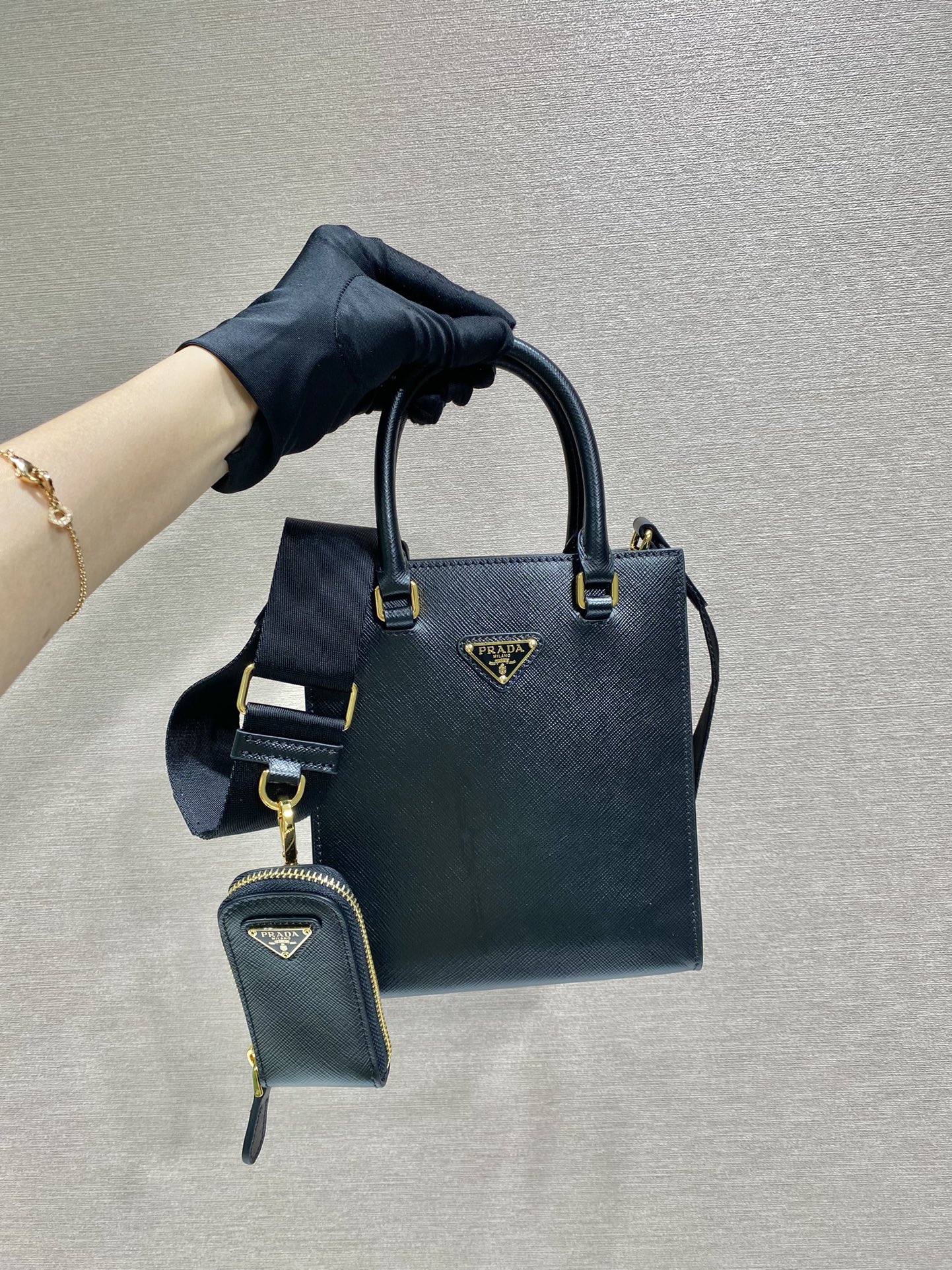 Prada Saffian Tote1BA333-17*19*6CM Prada Saffian Tote1BA333-17*19*6CM