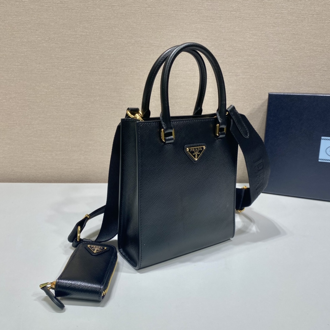 Prada Saffian Tote1BA333-17*19*6CM Prada Saffian Tote1BA333-17*19*6CM