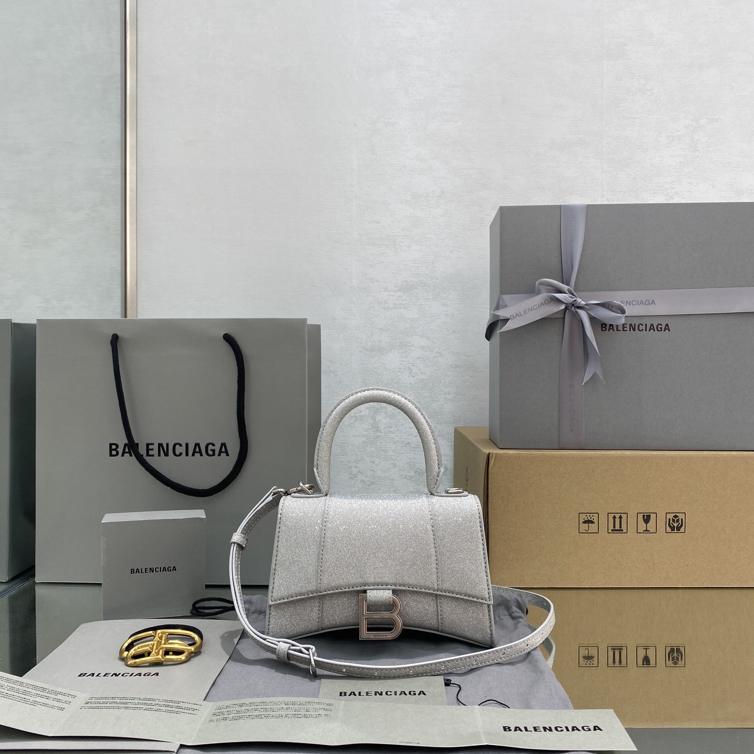 Gucci&Balenciaga Hourglass Bag-19x8x21CM