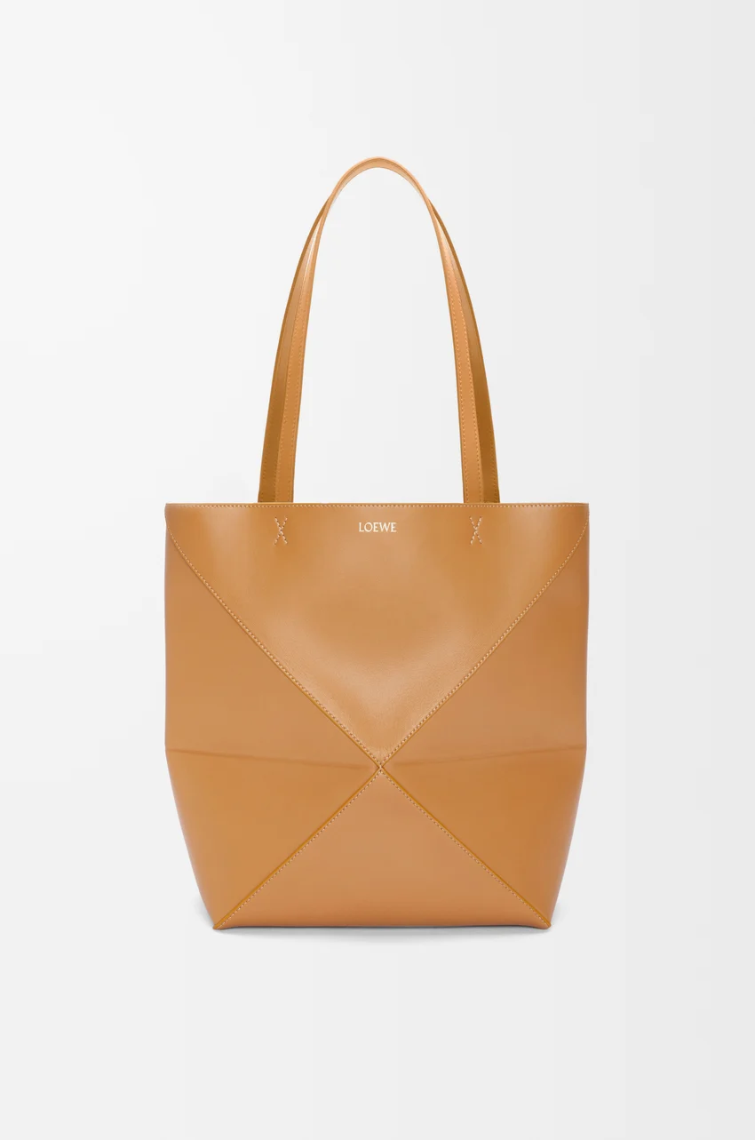 LOEWE Medium Puzzle Fold tote in shiny calfskin