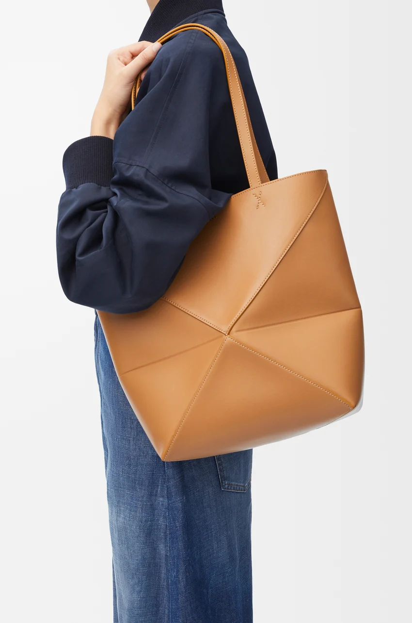 LOEWE Medium Puzzle Fold tote in shiny calfskin
