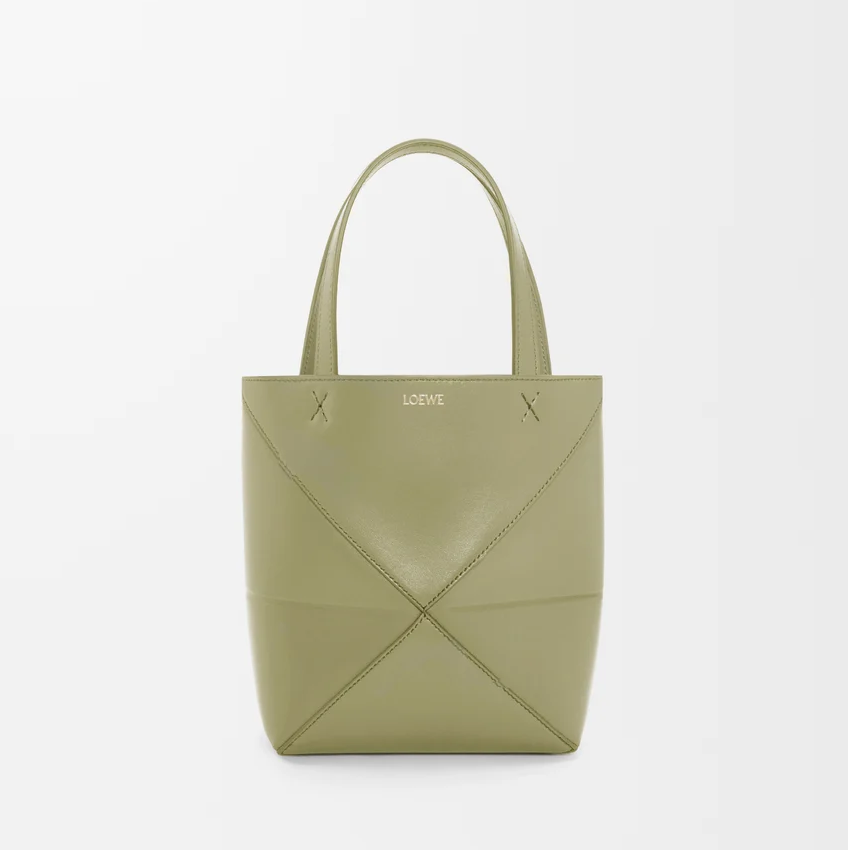 LOEWE Mini Puzzle Fold tote in shiny calfskin