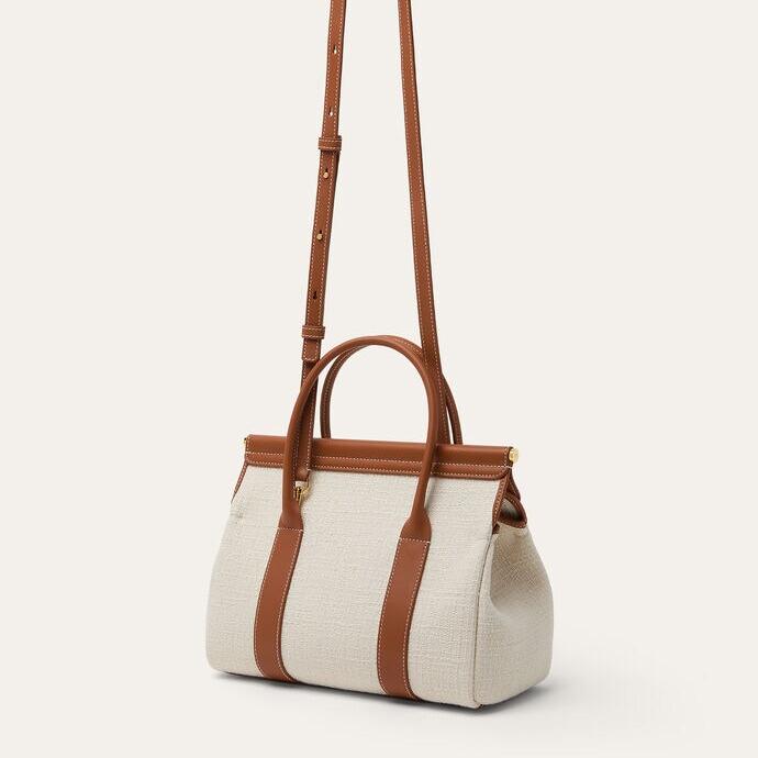 LORO PIANA Loom bag L25 Cotton&Calfskin