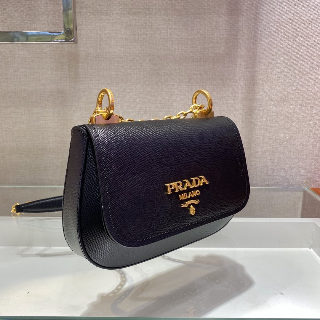 Prada Saffiano Chain Bag1BD275-22*14*7CM Prada Saffiano Chain Bag1BD275-22*14*7CM