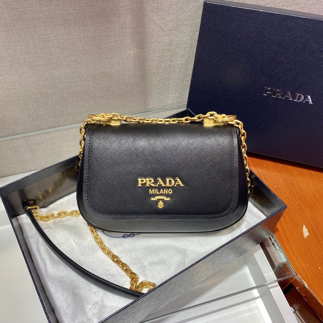 Prada Saffiano Chain Bag1BD275-22*14*7CM Prada Saffiano Chain Bag1BD275-22*14*7CM