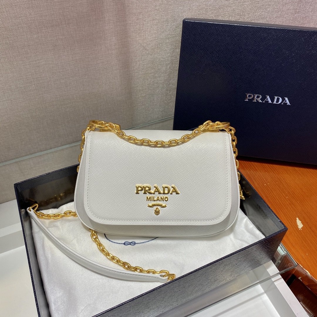 Prada Saffiano Chain Bag1BD275-22*14*7CM Prada Saffiano Chain Bag1BD275-22*14*7CM