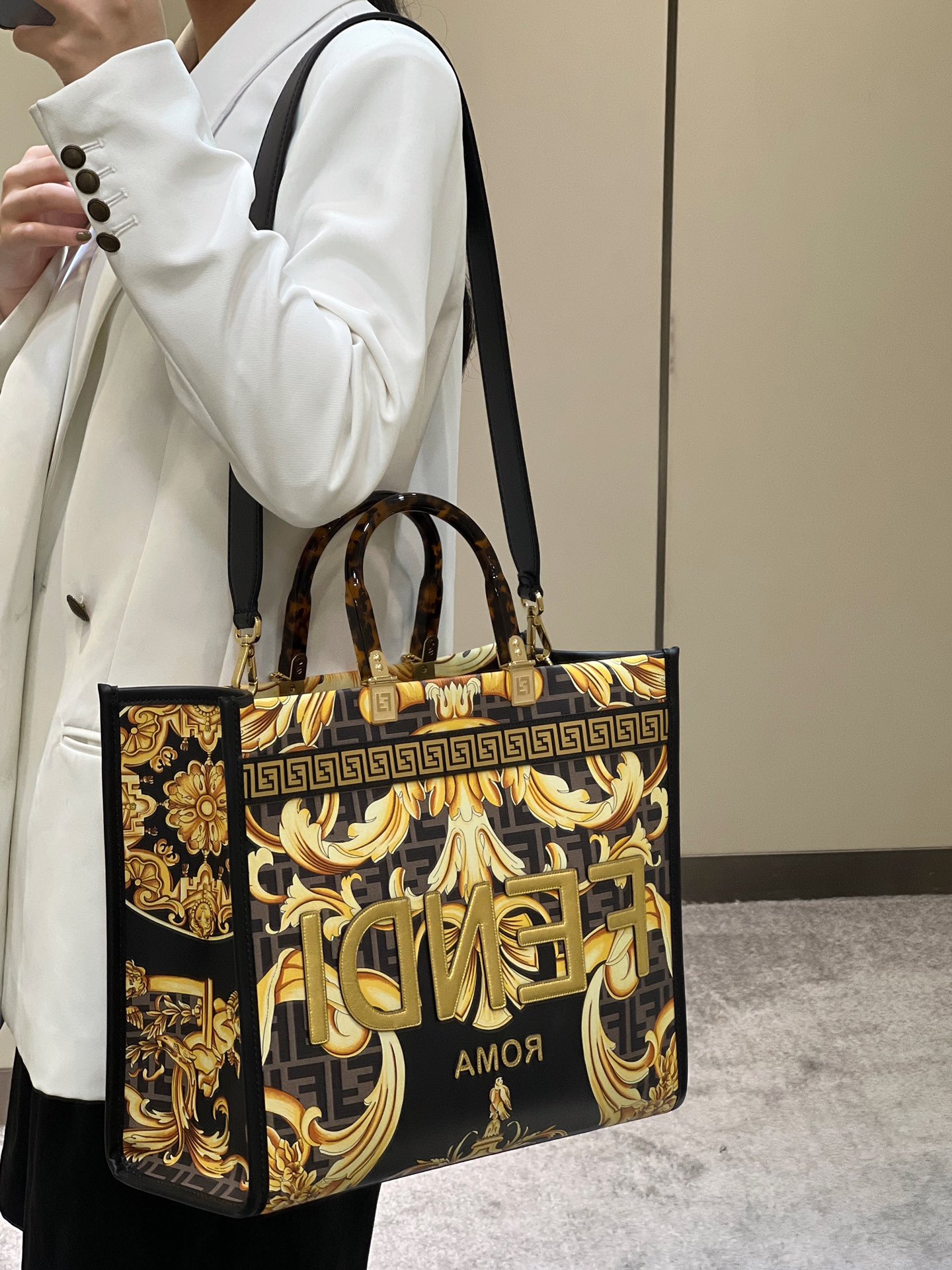 Fendi & Versace Tote-36*17*31CM
