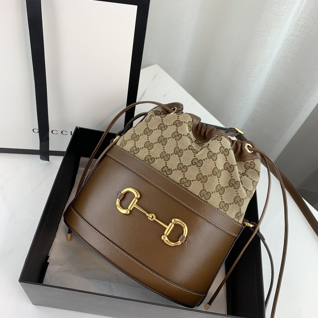 Gucci 1955 Horsebit Bucket Bag-22*25*12CM Gucci 1955 Horsebit Bucket Bag-22*25*12CM