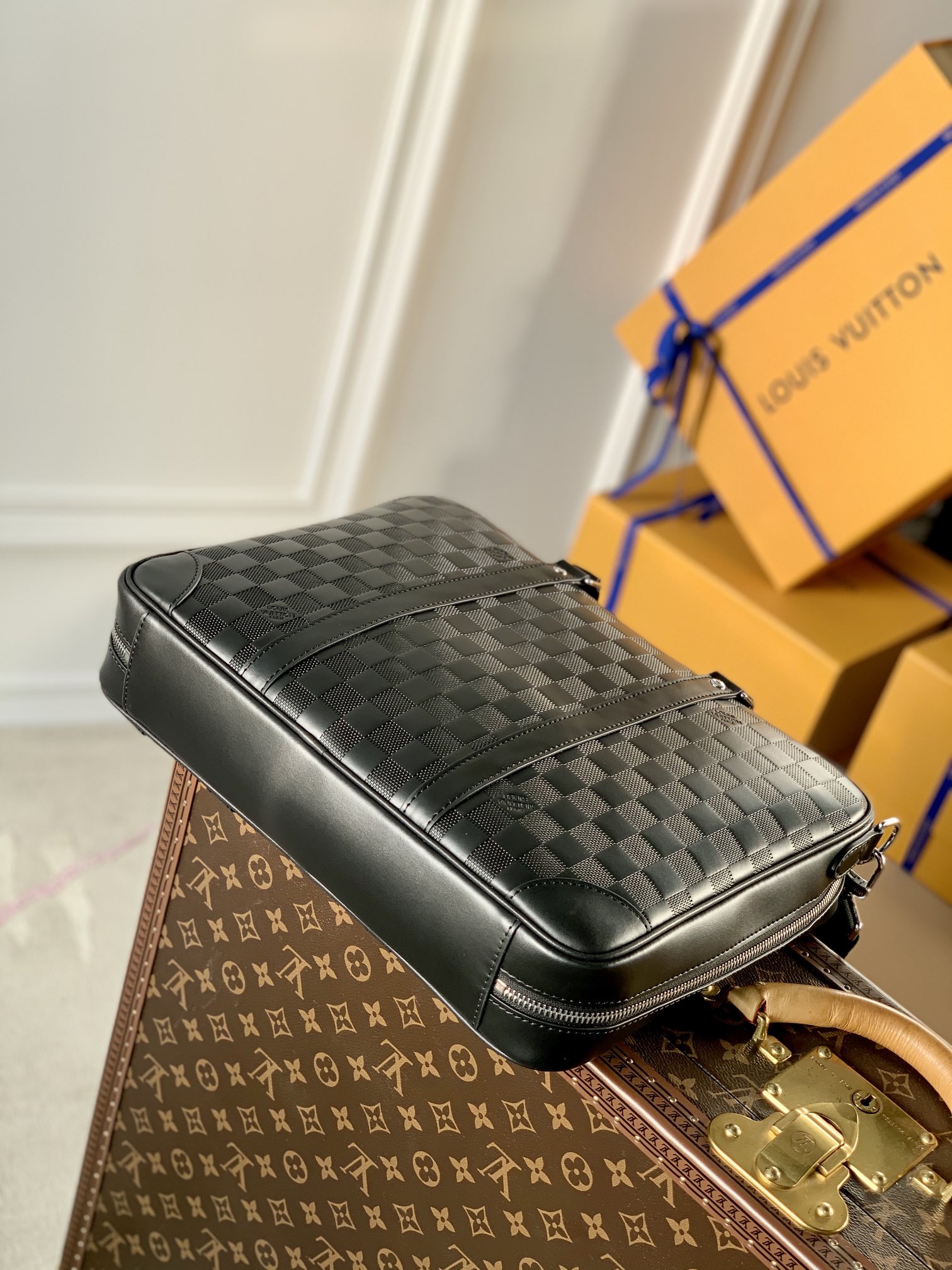 Louis Vuitton N45288 Damier Infini Onyx Sirius -35*27*7M Louis Vuitton N45288 Damier Infini Onyx Sirius -35*27*7M