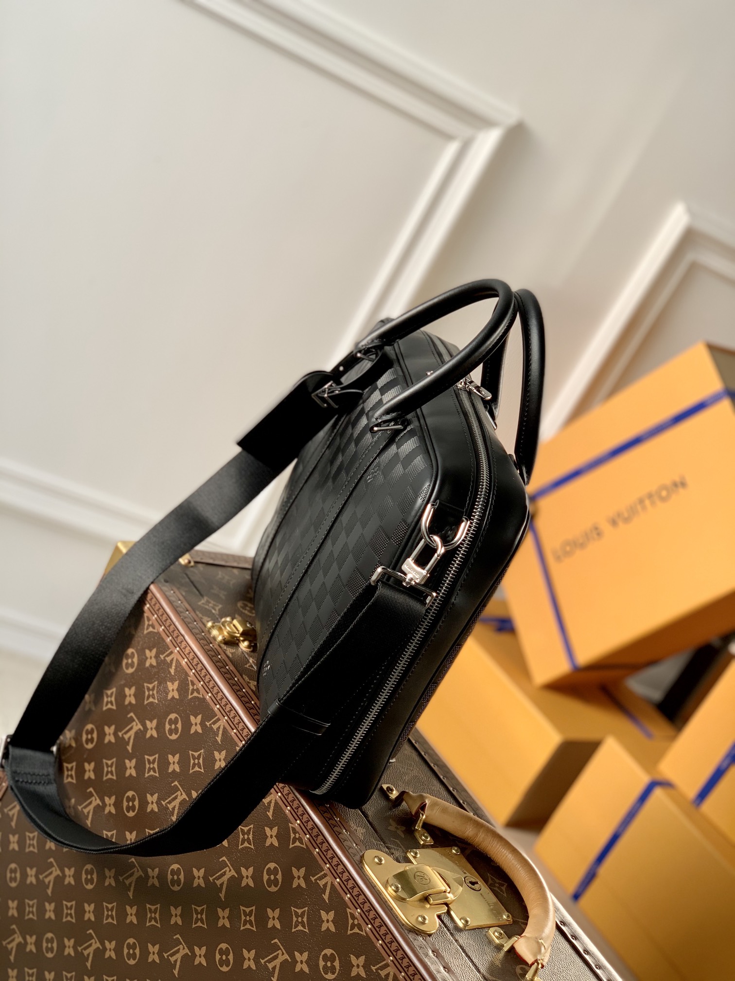 Louis Vuitton N45288 Damier Infini Onyx Sirius -35*27*7M Louis Vuitton N45288 Damier Infini Onyx Sirius -35*27*7M