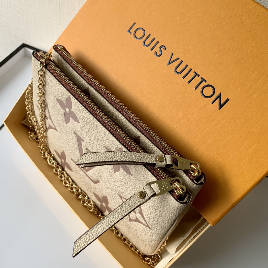 Louis Vuitton M80084 Pochette Double Zip Bag -20*12.5*3CM Louis Vuitton M80084 Pochette Double Zip Bag -20*12.5*3CM