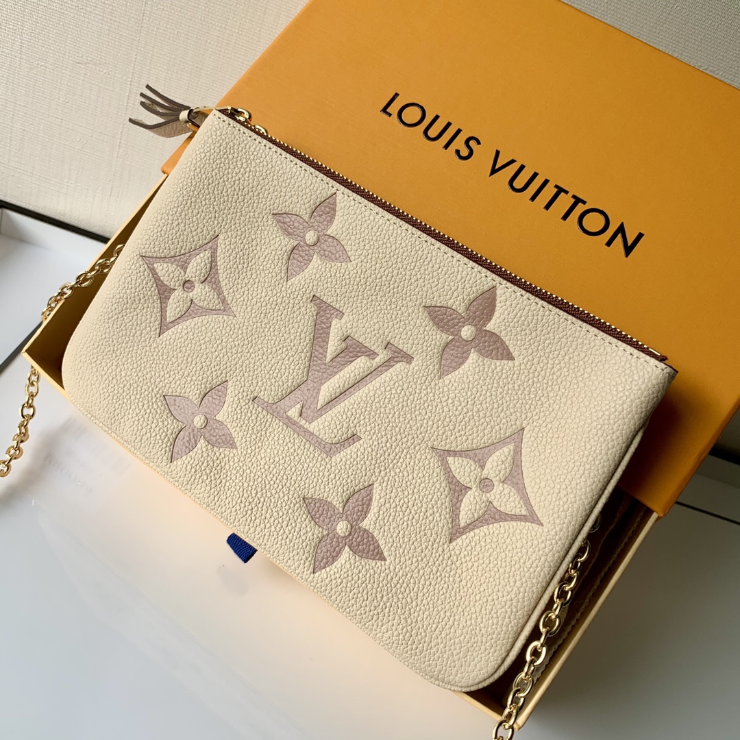 Louis Vuitton M80084 Pochette Double Zip Bag -20*12.5*3CM Louis Vuitton M80084 Pochette Double Zip Bag -20*12.5*3CM