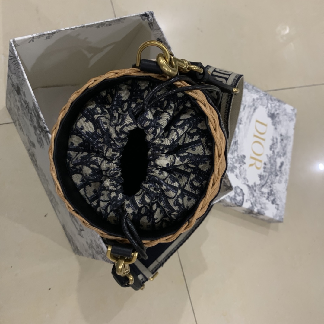 Diro Bamboo Woven Round Bag-18*19CM