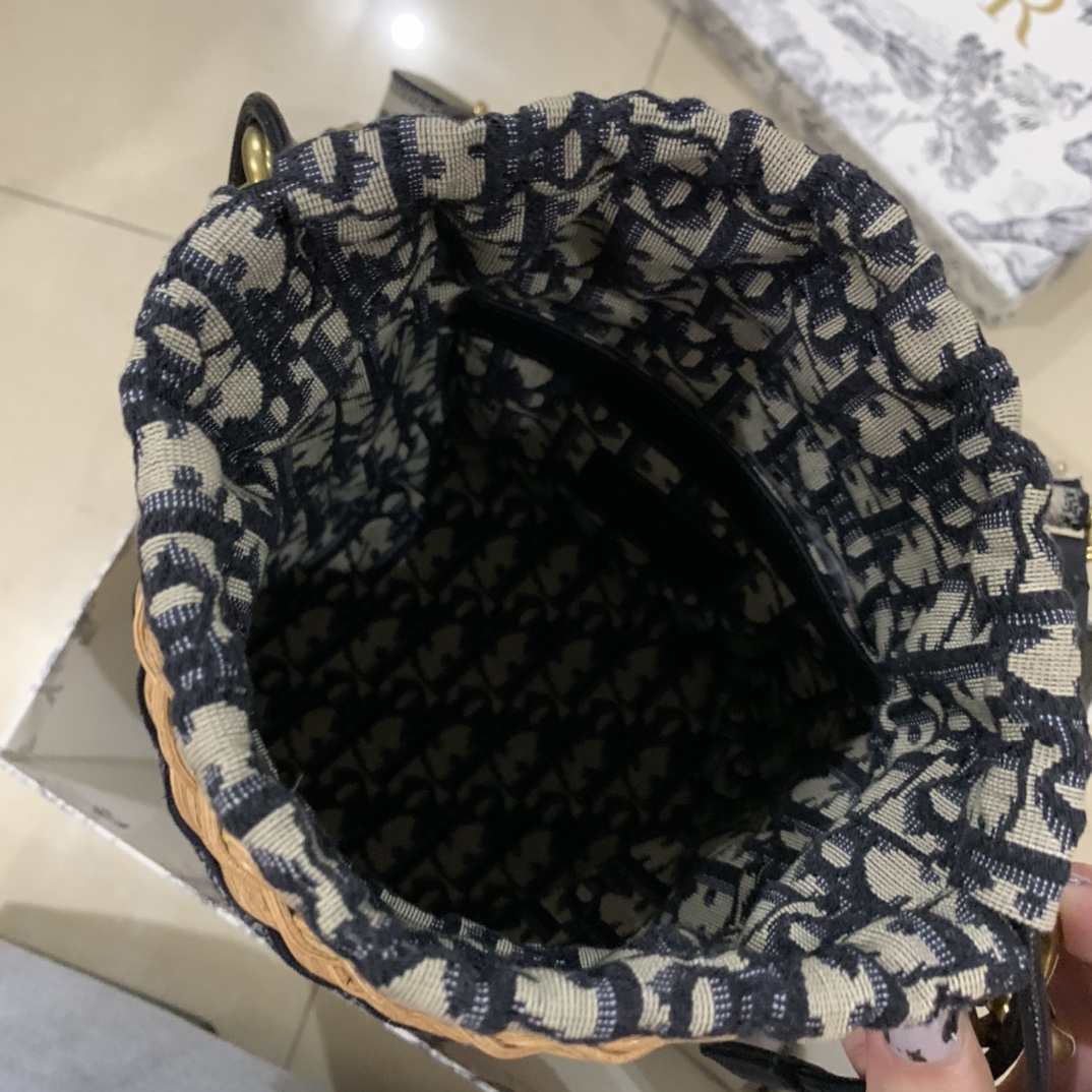 Diro Bamboo Woven Round Bag-18*19CM