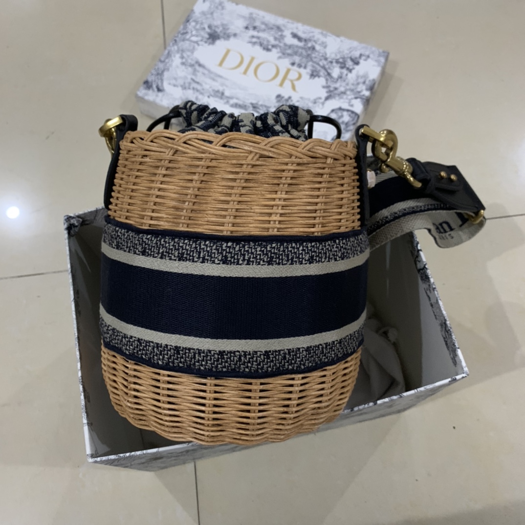 Diro Bamboo Woven Round Bag-18*19CM