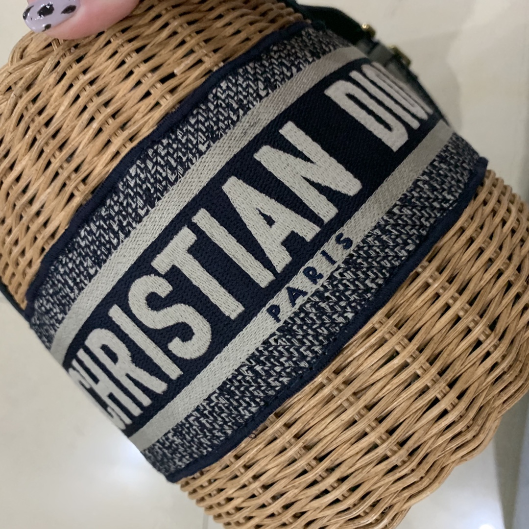 Diro Bamboo Woven Round Bag-18*19CM