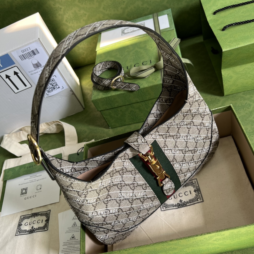Gucci&Balenciaga Jackie 1961 Hobo Bag-28*19*4.5CM