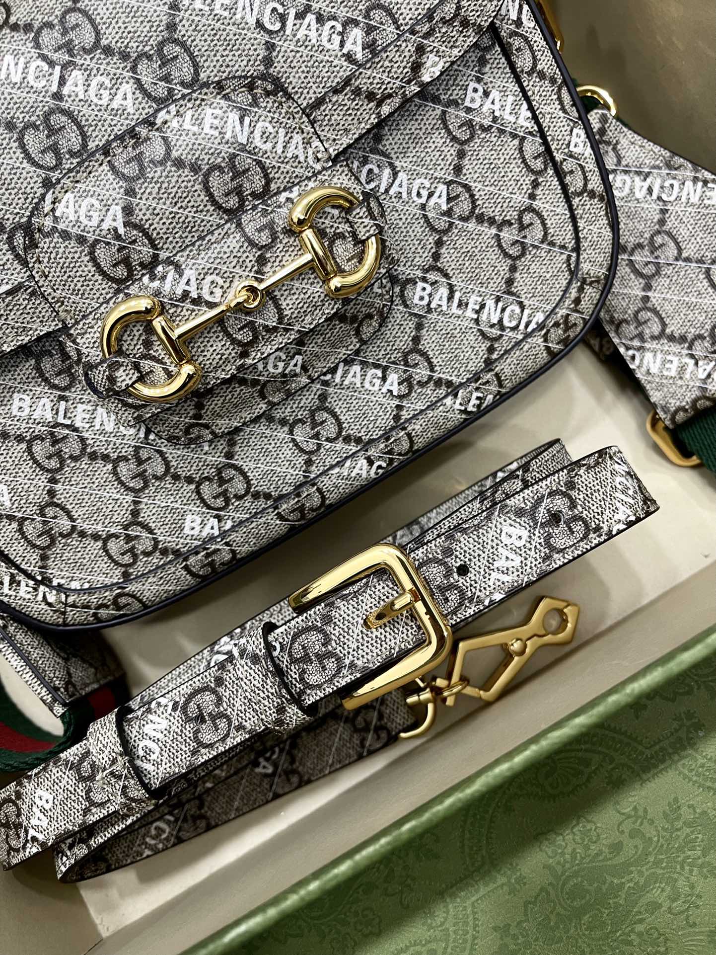 Gucci&Balenciaga 1955 Horsebit Bag-21/13/9CM