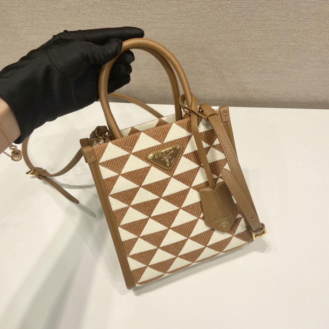 Prada Small Tote In Saffiano Leather 1BA355-17*19*6CM