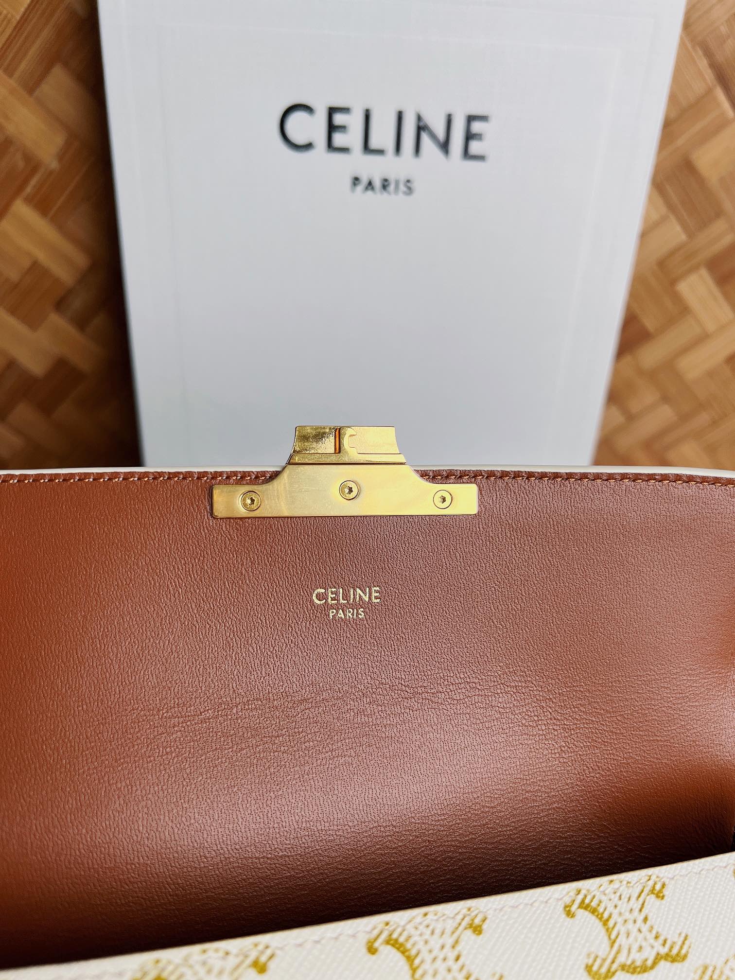 Celina Cuir Vinatge Triomphe Bag-21*13*5CM