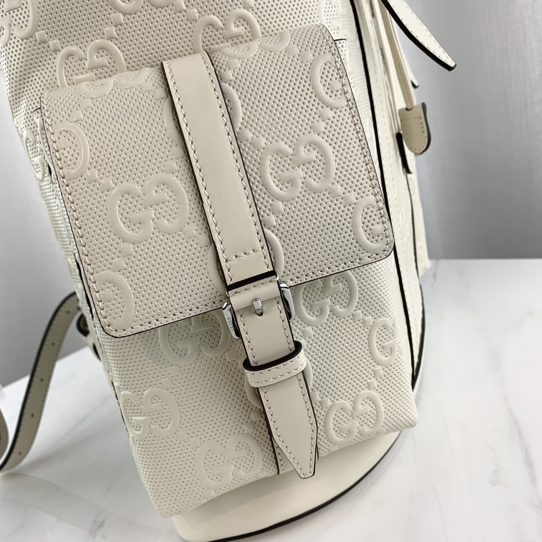 Gucci GG Embossed Backpack-34*41*12 Gucci GG Embossed Backpack-34*41*12