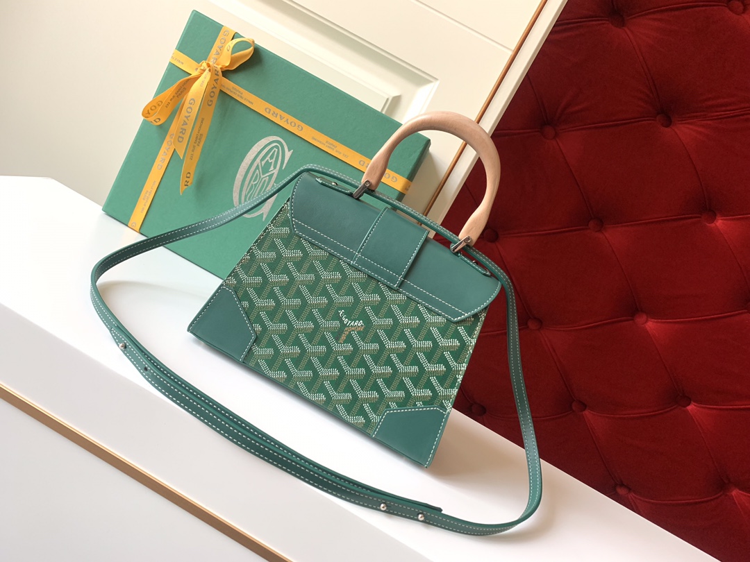Goyard Coated Canvas and Leather Saigon Top Handle Bag-21CM