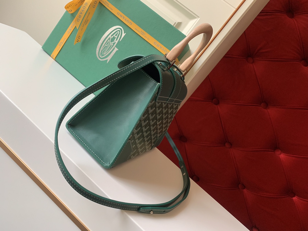 Goyard Coated Canvas and Leather Saigon Top Handle Bag-21CM