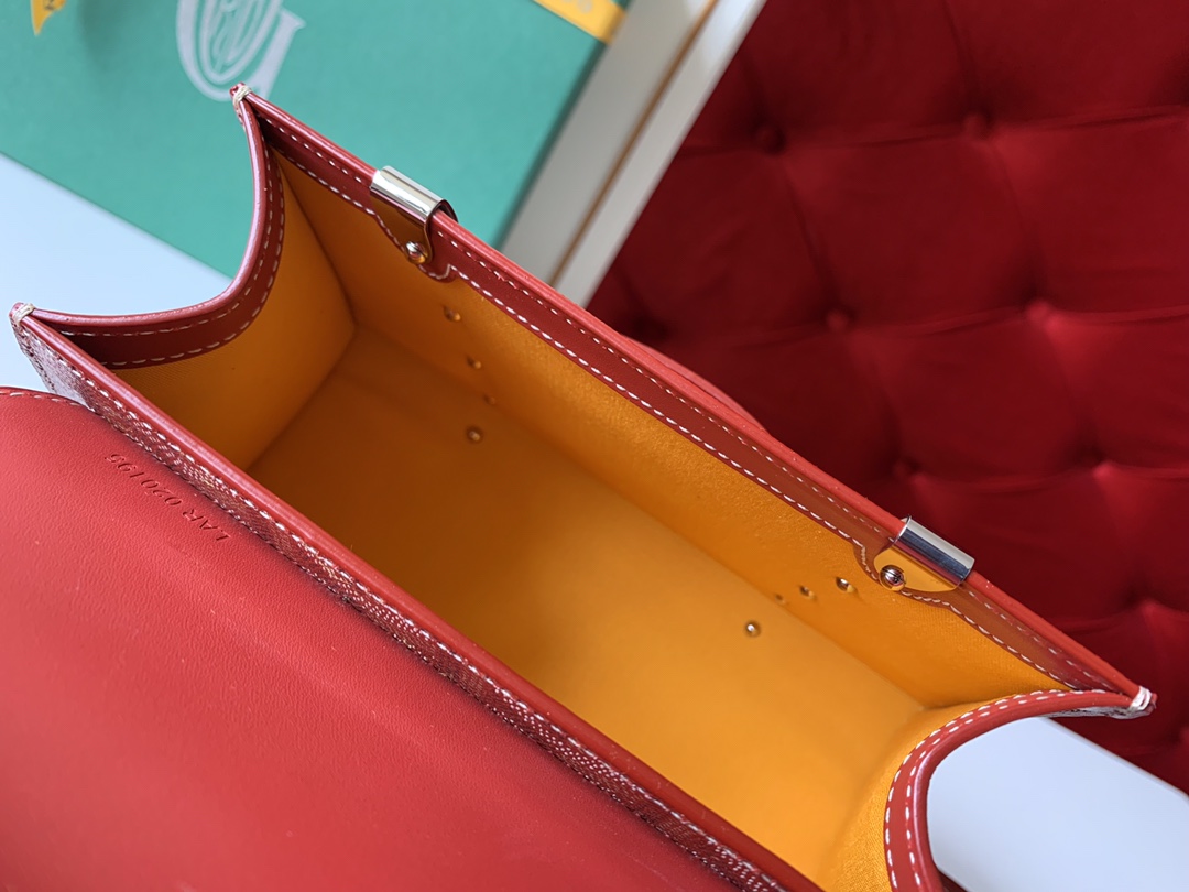 Goyard Coated Canvas and Leather Saigon Top Handle Bag-21CM