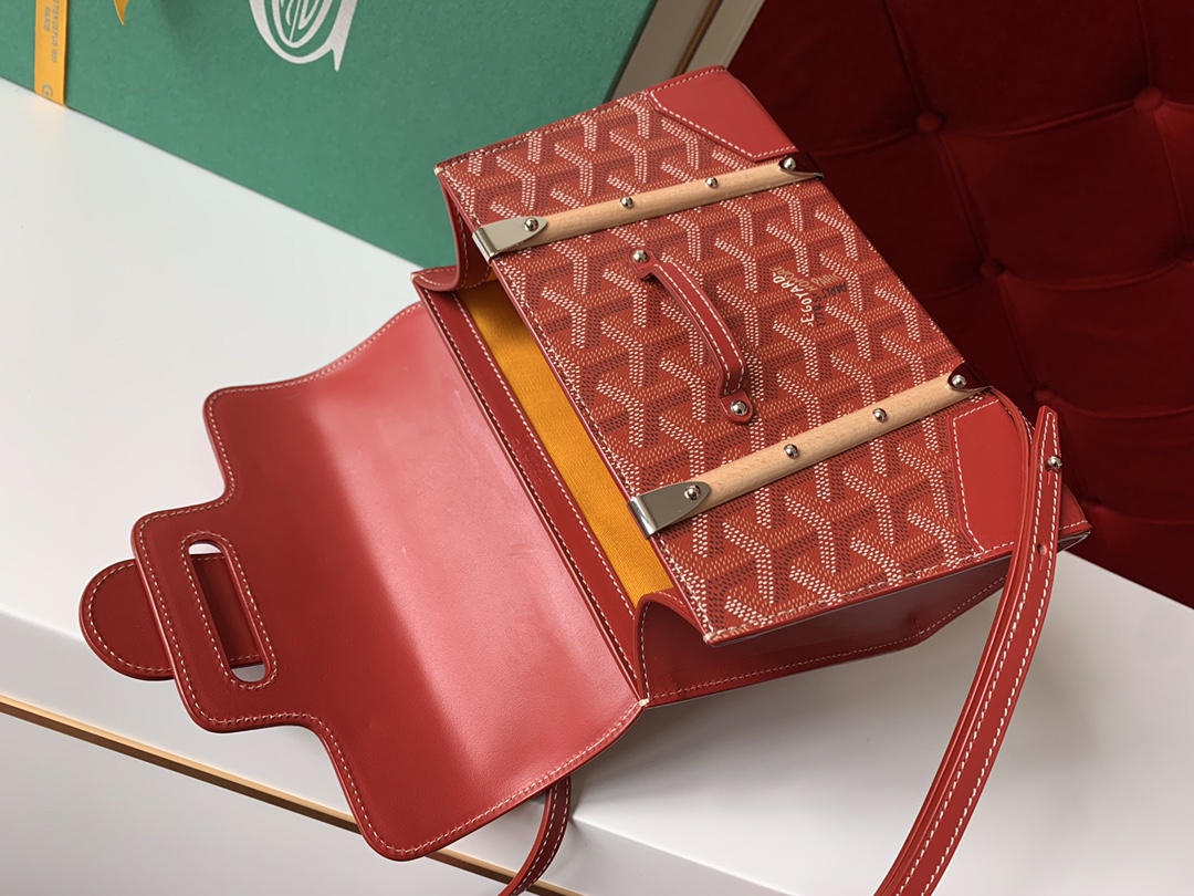 Goyard Coated Canvas and Leather Saigon Top Handle Bag-21CM Goyard Coated Canvas and Leather Saigon Top Handle Bag-21CM
