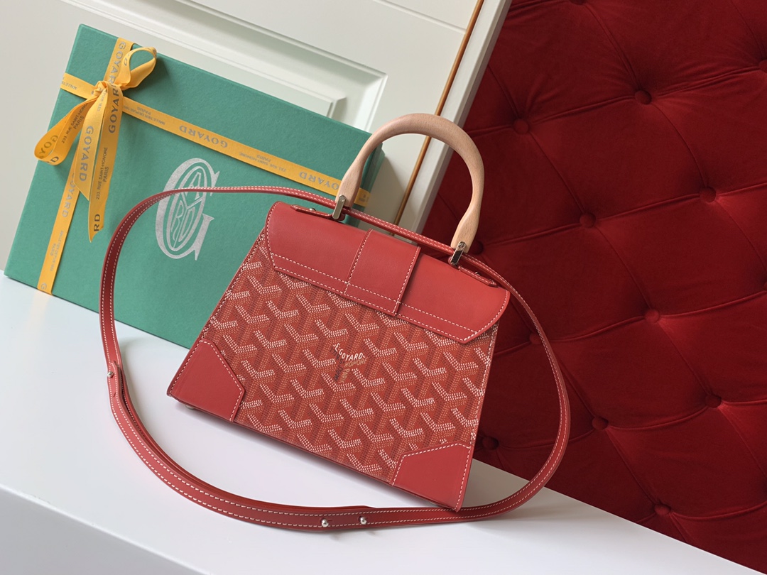 Goyard Coated Canvas and Leather Saigon Top Handle Bag-21CM Goyard Coated Canvas and Leather Saigon Top Handle Bag-21CM