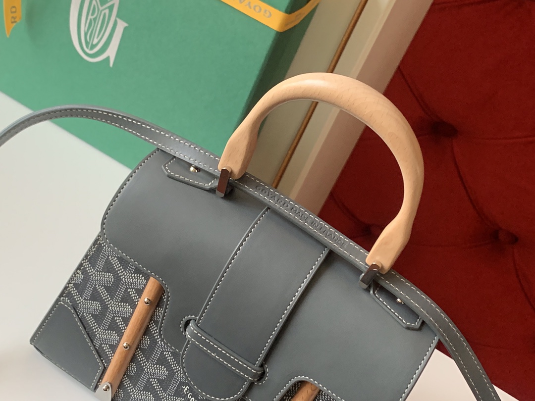 Goyard Coated Canvas and Leather Saigon Top Handle Bag-21CM