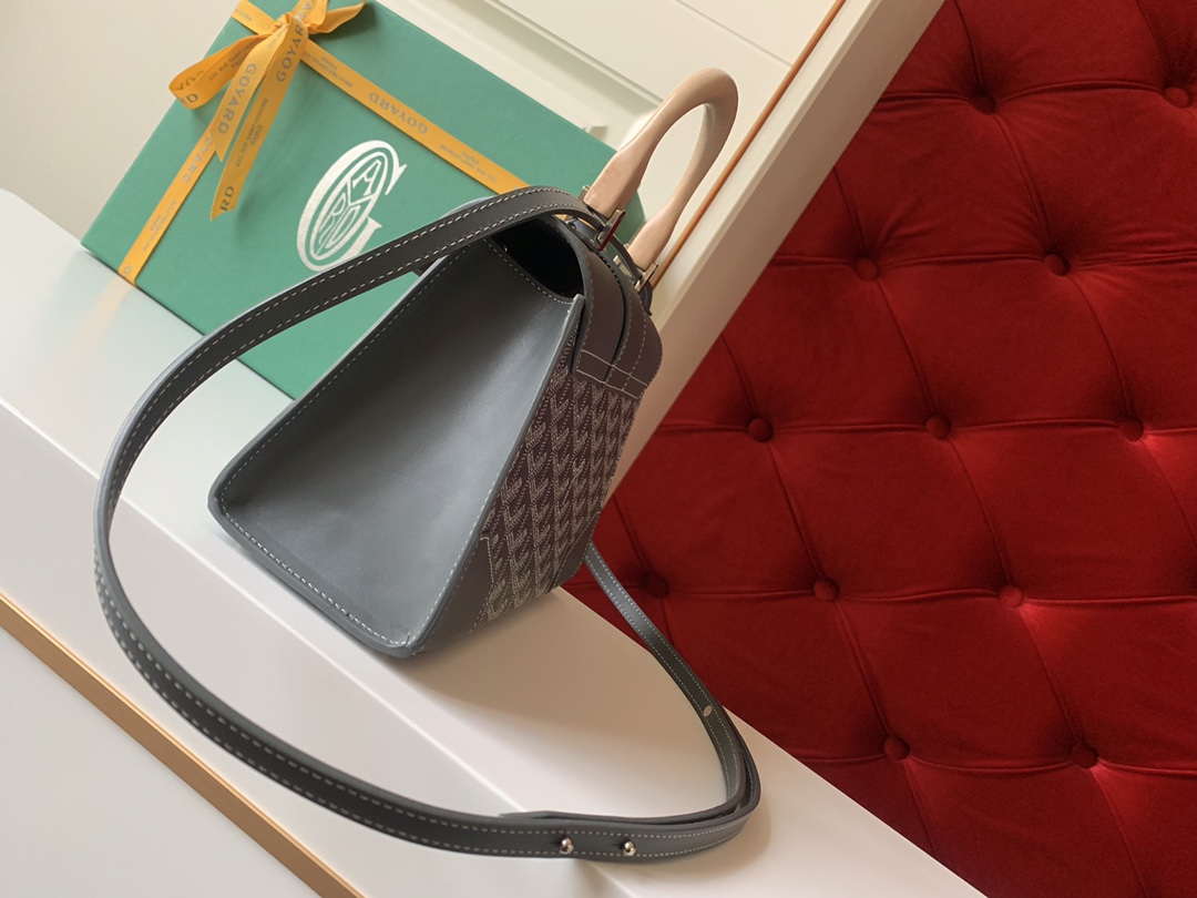 Goyard Coated Canvas and Leather Saigon Top Handle Bag-21CM