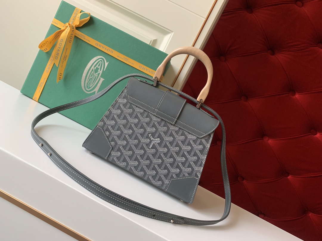Goyard Coated Canvas and Leather Saigon Top Handle Bag-21CM