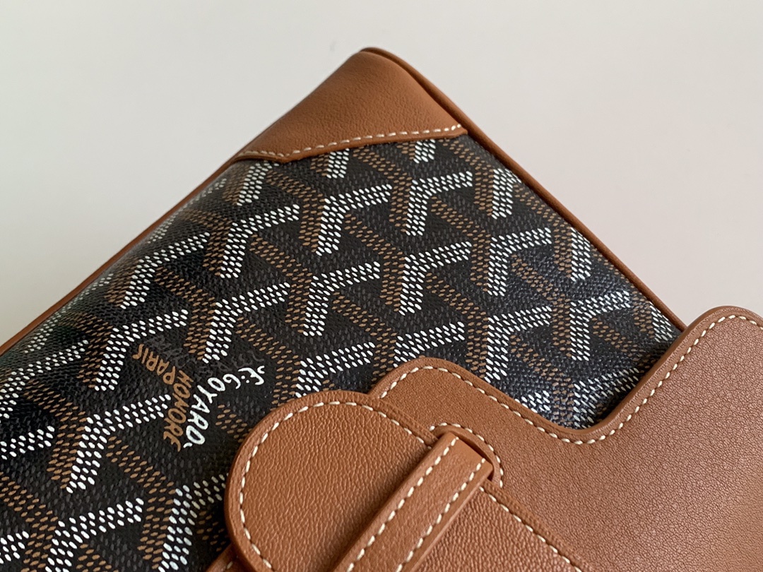 Goyard Coated Canvas and Leather Saigon Top Handle Bag-21CM