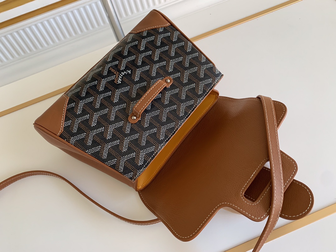 Goyard Coated Canvas and Leather Saigon Top Handle Bag-21CM