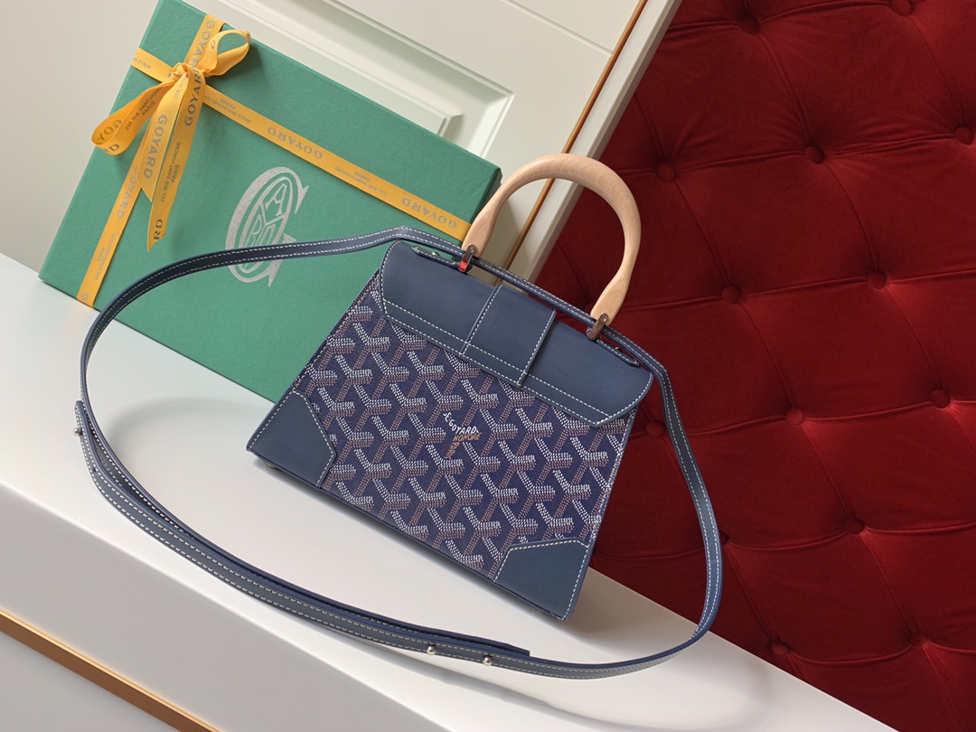 Goyard Coated Canvas and Leather Saigon Top Handle Bag-21CM