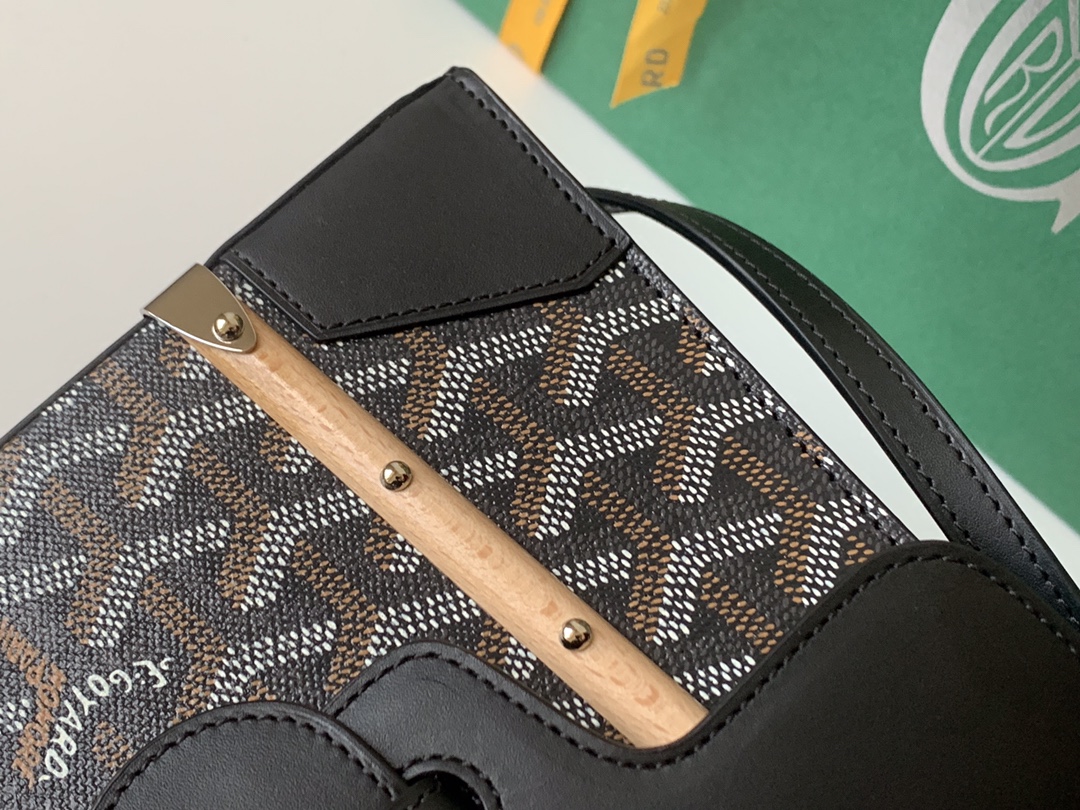 Goyard Coated Canvas and Leather Saigon Top Handle Bag-21CM Goyard Coated Canvas and Leather Saigon Top Handle Bag-21CM
