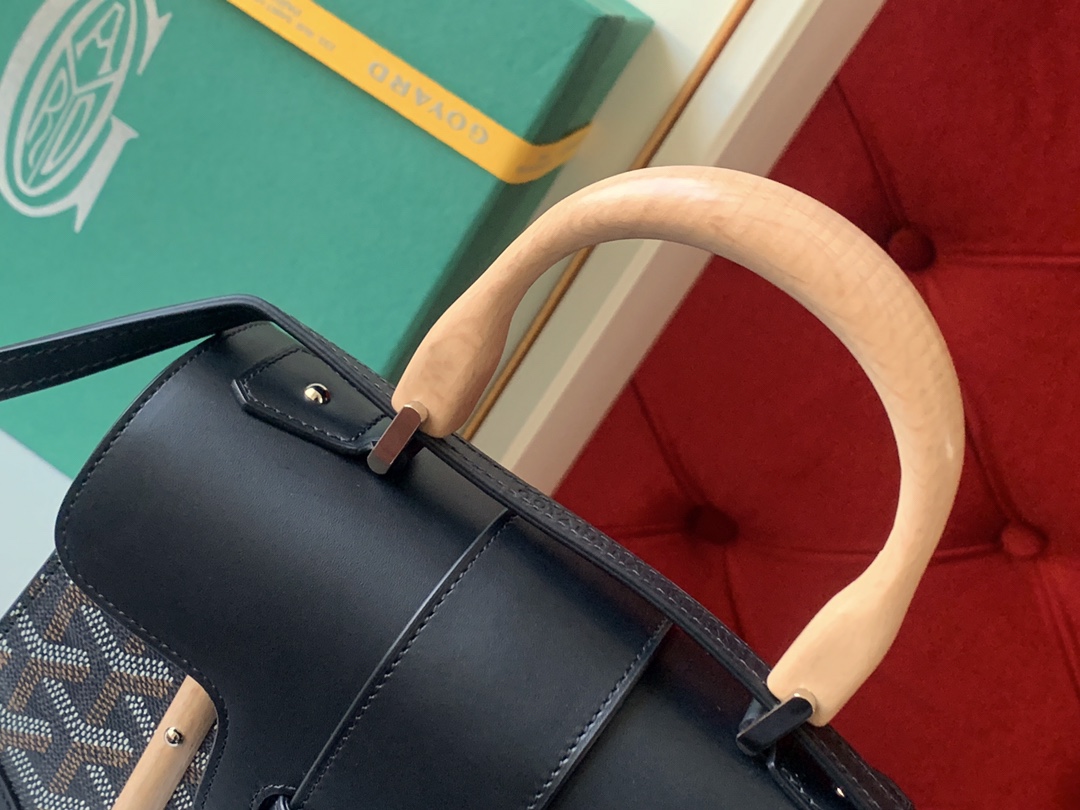 Goyard Coated Canvas and Leather Saigon Top Handle Bag-21CM Goyard Coated Canvas and Leather Saigon Top Handle Bag-21CM