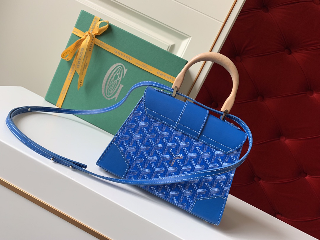 Goyard Coated Canvas and Leather Saigon Top Handle Bag-21CM