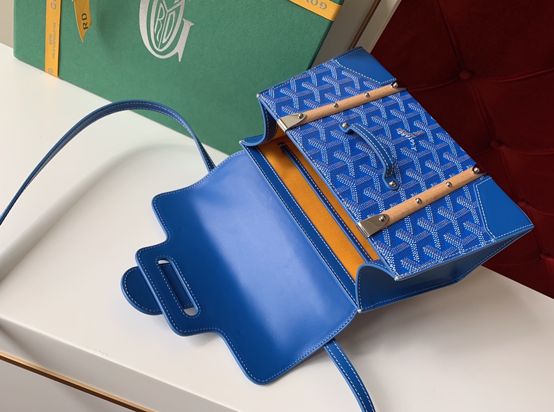 Goyard Coated Canvas and Leather Saigon Top Handle Bag-21CM
