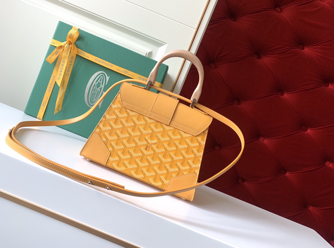Goyard Coated Canvas and Leather Saigon Top Handle Bag-21CM