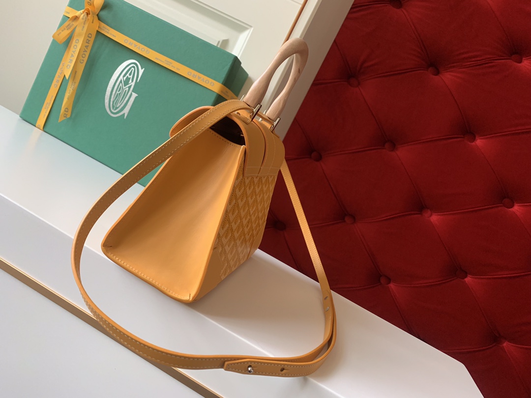 Goyard Coated Canvas and Leather Saigon Top Handle Bag-21CM