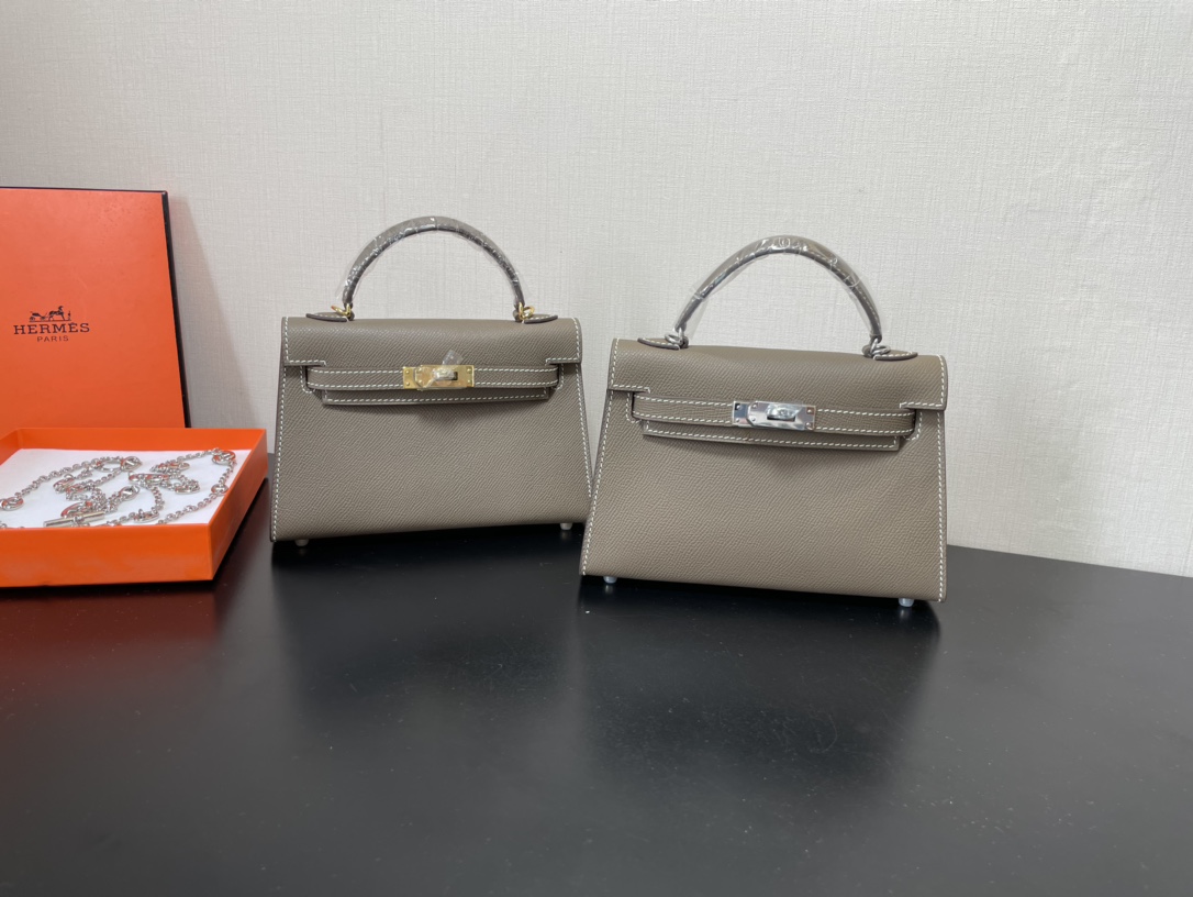 Hermes Kelly-Gold&Silver Hardware-19CM