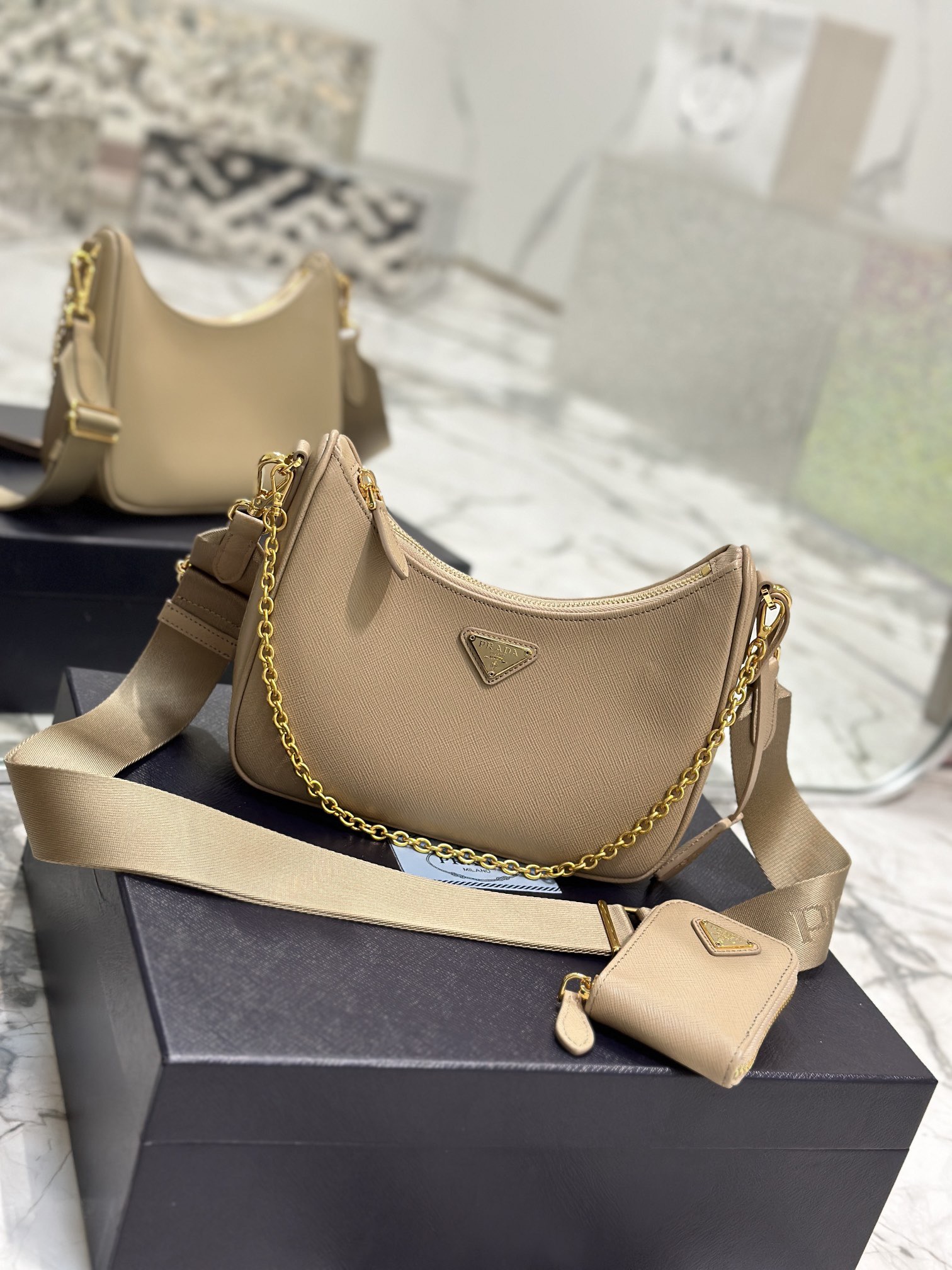 Prada Nylon Hobo Bag-BH204 -23*17*6.5CM
