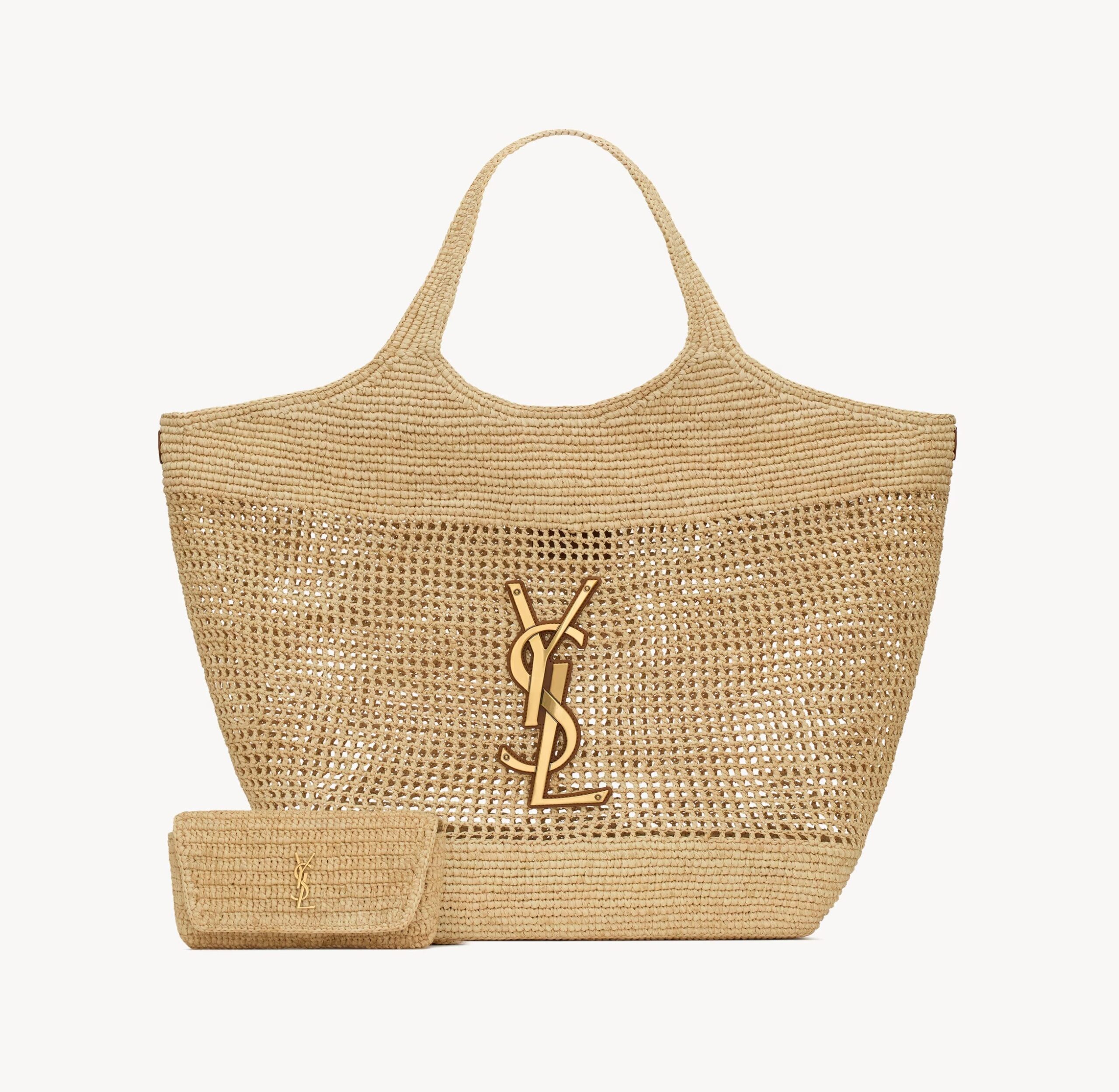 YSL icare in raffia