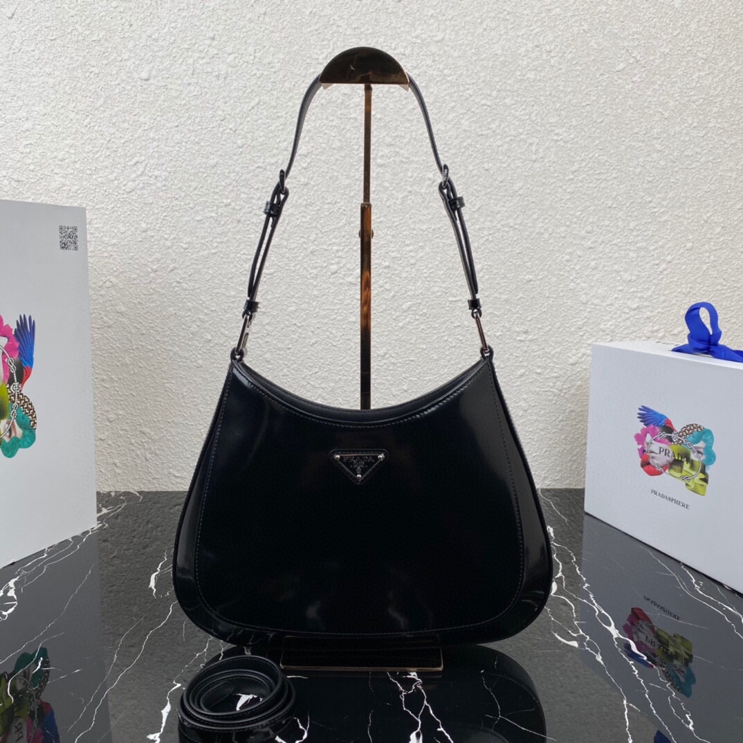 Prada Cleo Handbags-Patent Leather30X18.5X4CM