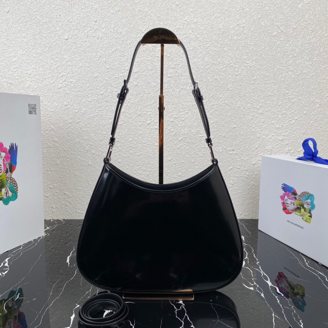 Prada Cleo Handbags-Patent Leather30X18.5X4CM