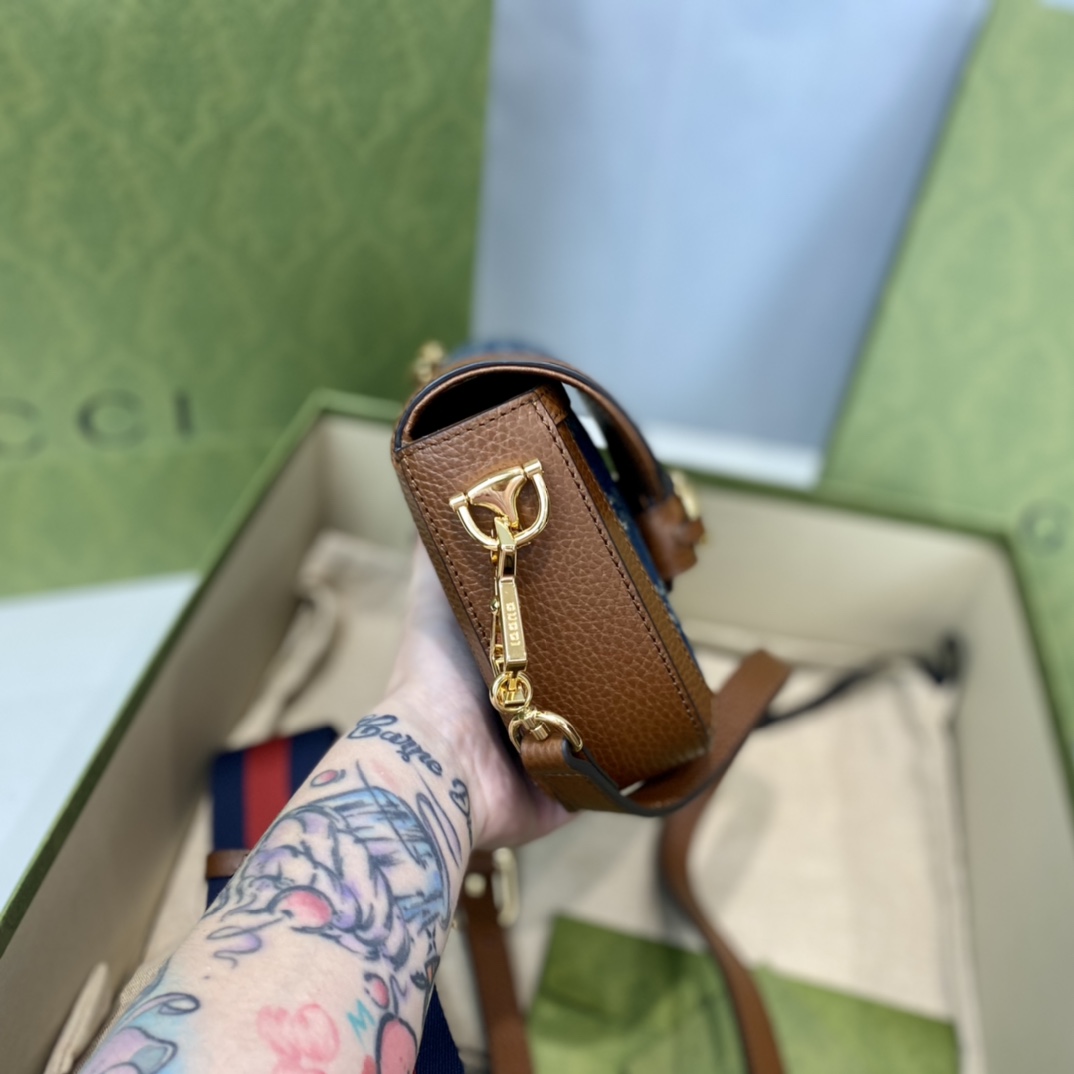 Gucci 1955 Horsebit Shoulder Bag-20.6*14.4*5.1CM