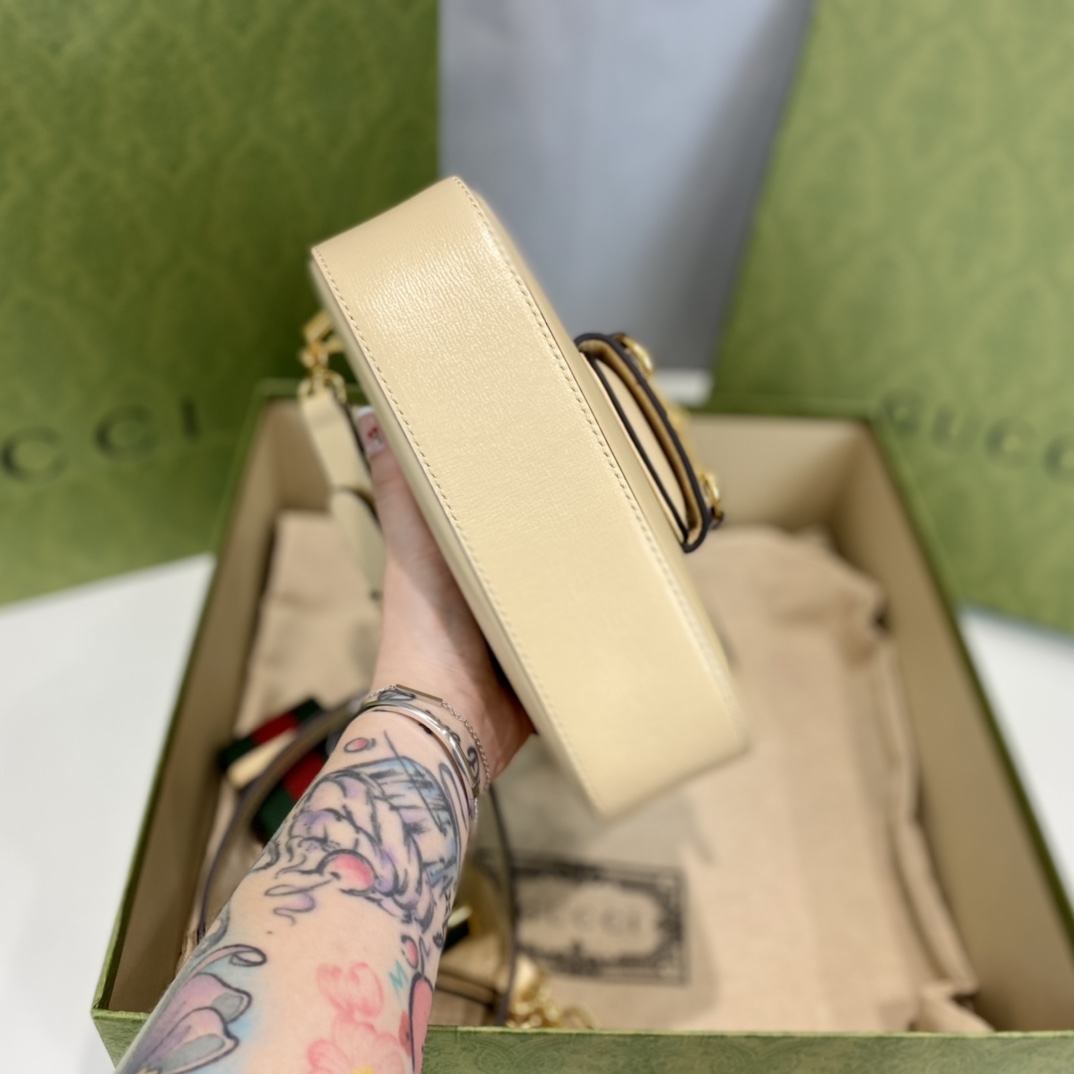 Gucci 1955 Horsebit Shoulder Bag-20.6*14.4*5.1CM